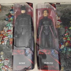 DC Comics Batman and Selina Kyle Action Figures - Black and Red